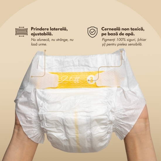 Scutece cu arici din bambus mărimea 2, 4-8kg, 32 buc