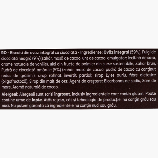 Biscuiți din ovăz integral cu ciocolată 200g
