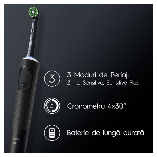 Set 2 x Periuță de dinți electrică Vitality Pro, negru/violet