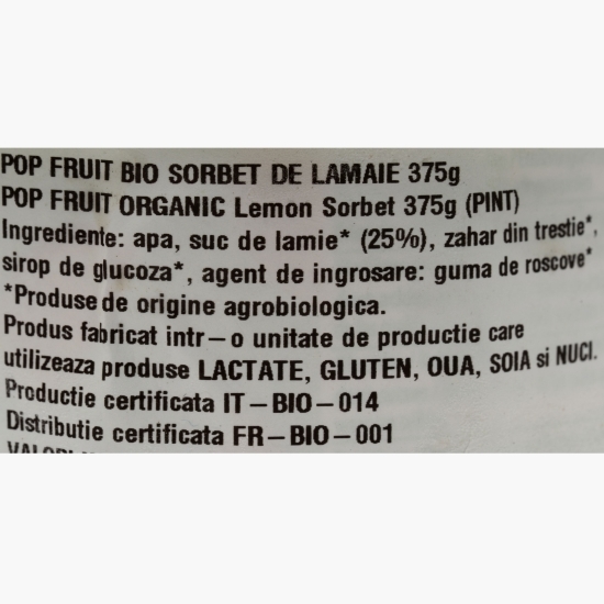 Sorbet de lămâie eco 375g