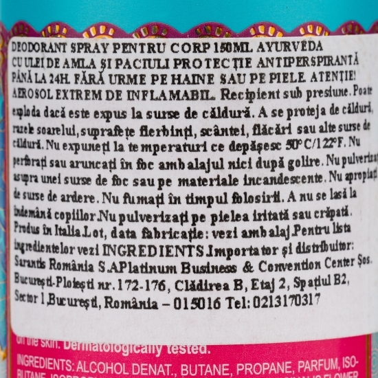 Deodorant spray pentru corp Ayurveda 150ml