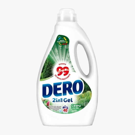 Detergent de rufe lichid 2în1 automat Cedru Verde, 40 de spălări, 2l