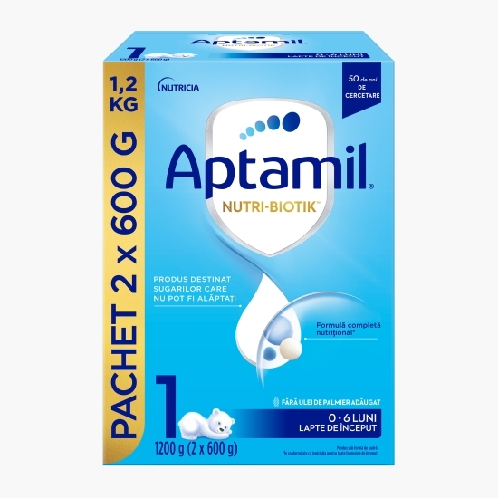 Lapte praf Nutri-Biotik 1, 0-6 luni, 2x600g