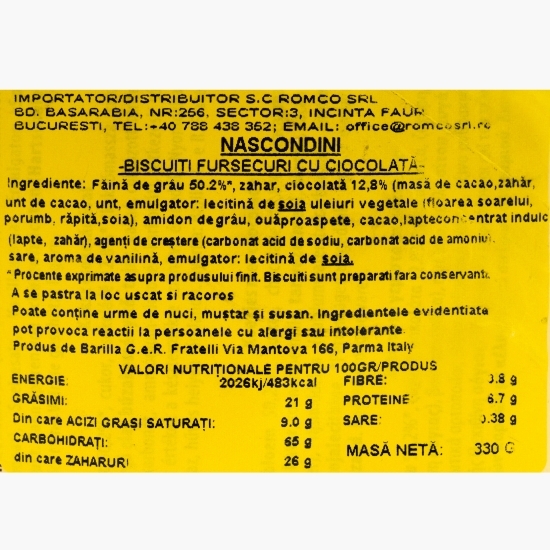 Biscuiți cu ciocolată Nascondini 330g