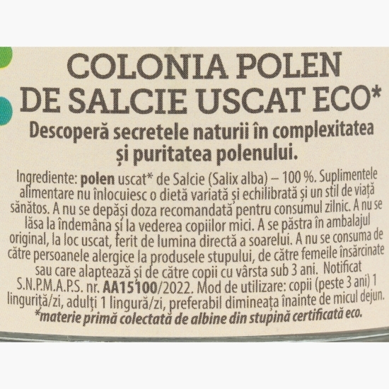 Polen de salcie uscat, eco 150g