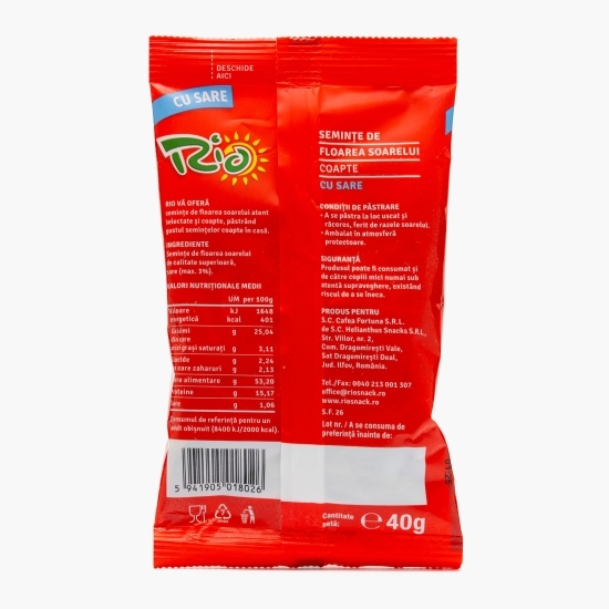Semințe floarea-soarelui negre cu sare 40g