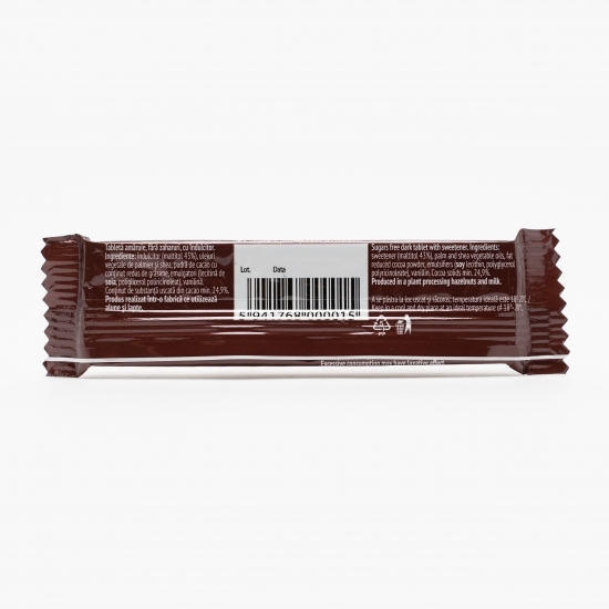 Tabletă dietetică cu ciocolată amăruie, fără zahăr 25g