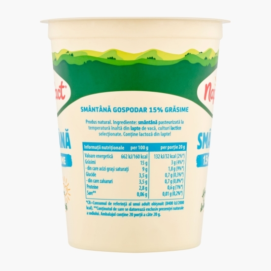 Smântână Gospodar 15% grăsime 400g