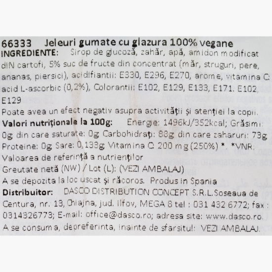Jeleuri gumate cu glazură, 100% vegane, 80g
