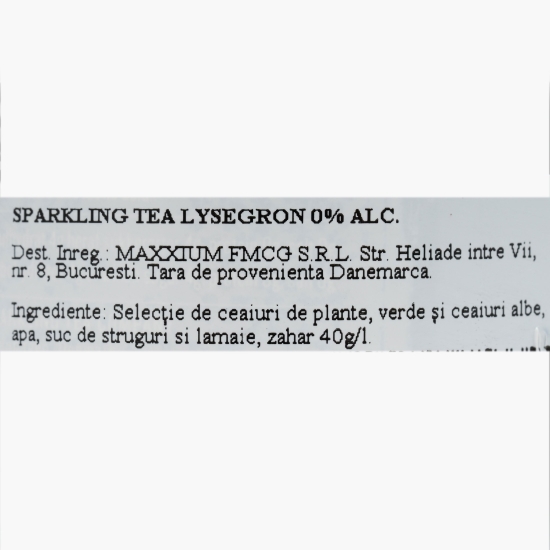 Ceai spumant organic Lysegron, 0% alc. 0.75l