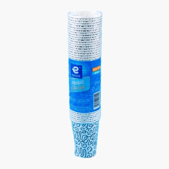Pahare carton pentru băuturi calde/reci 200ml 50 buc