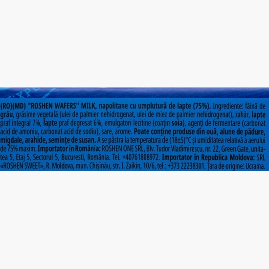 Napolitane cu umplutură de lapte 216g