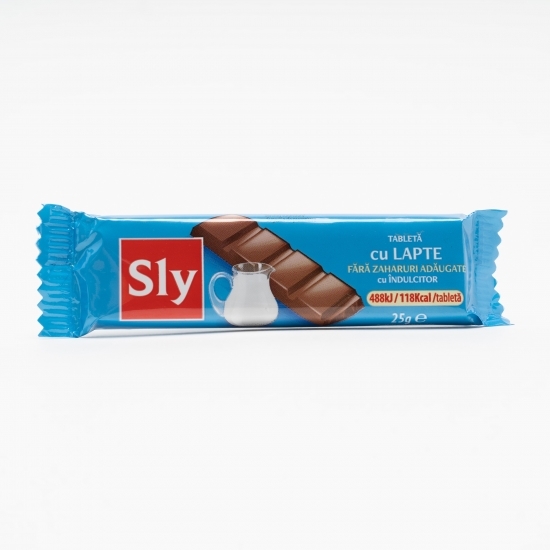 Tabletă dietetică cu lapte, fără zahăr 25g