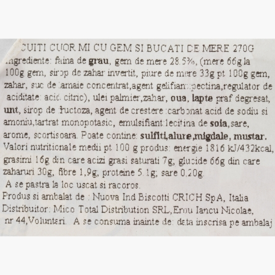 Biscuiți umpluți cu gem și bucăți de măr 270g