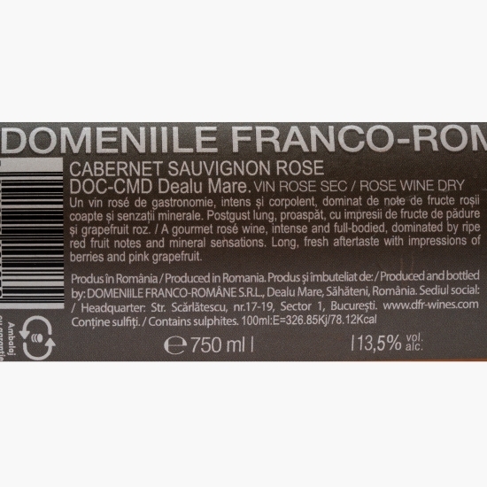 Vin rose sec Cabernet Sauvignon, 13.5%, 0.75l