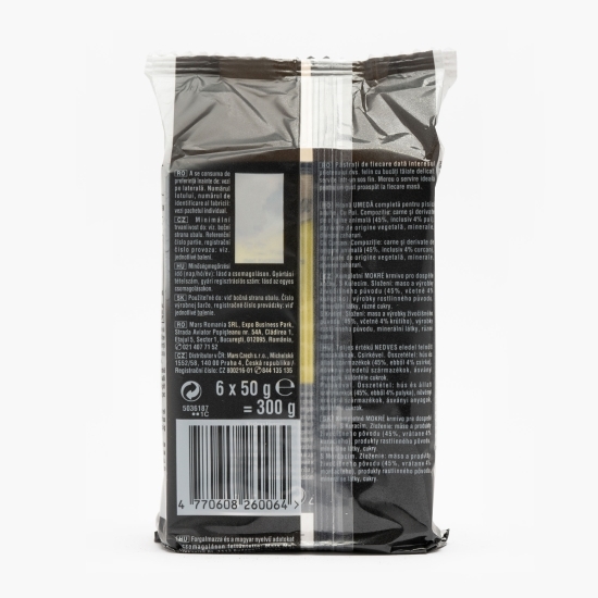 Hrană umedă pentru pisici adulte, 6x50g, cu pui, curcan și somon