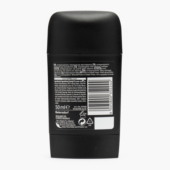 Deodorant stick Black & White Invisible Fresh pentru bărbați 50ml