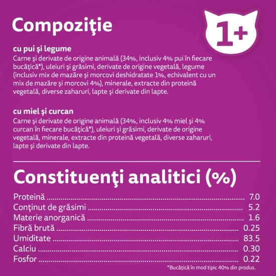 Hrană umedă pentru pisici adulte, 12x85g, Tasty Mix Creamy Creations cu pui și legume, miel și curcan