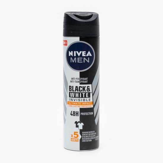 Deodorant antiperspirant spray Men Black&White Invisible Ultimate Impact 150ml