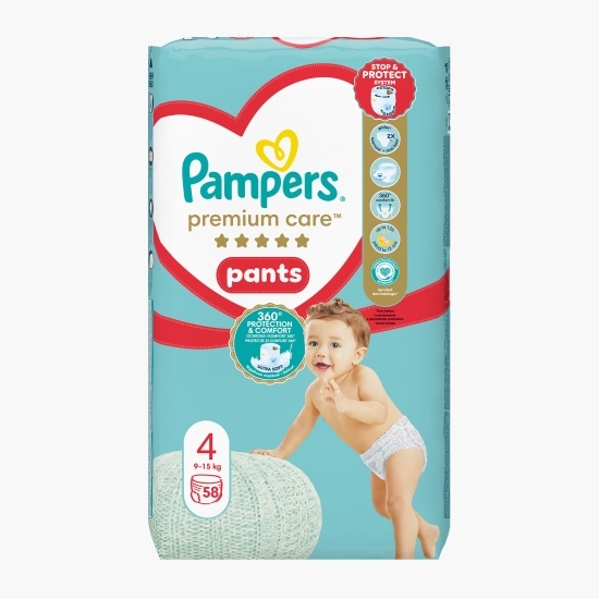 Scutece chiloțel Pants Premium Care Mega Box mărimea 4, 9-15kg, 58 buc