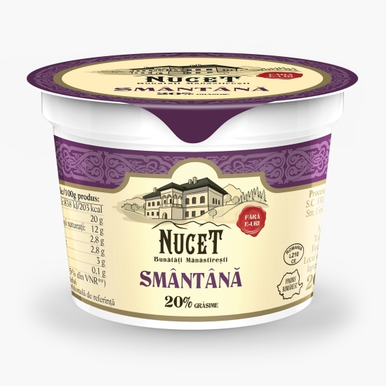 Smântână 20% grăsime, 200g