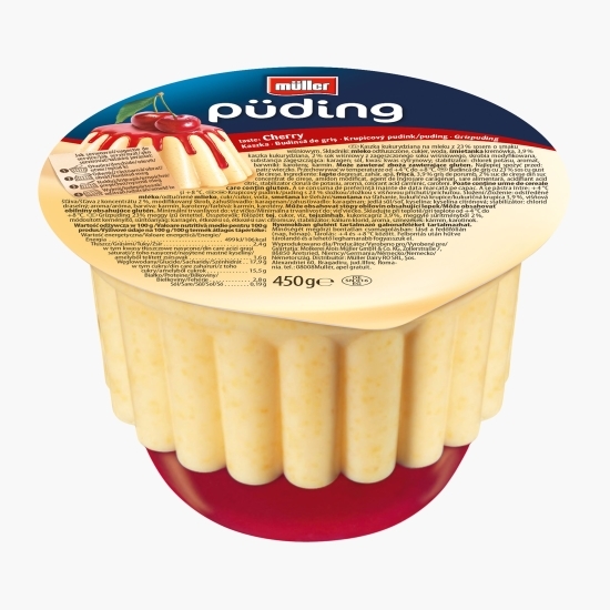 Budincă de griș și sos de cireșe 450g