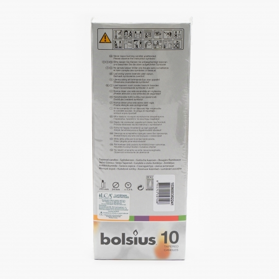 Lumânare conică Bolsius Roșu (10 buc.)