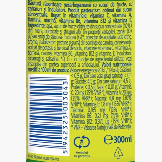 Băutură necarbogazoasă multivitamine 0.3l
