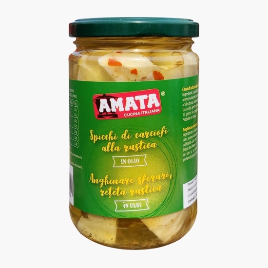 Anghinare sferturi în ulei, condimentate 314g