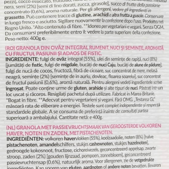 Granola fructul pasiunii și fistic 400g