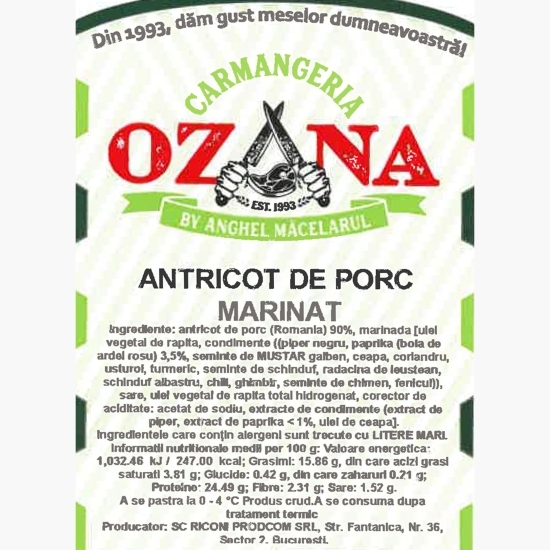 Antricot de porc marinat 600g