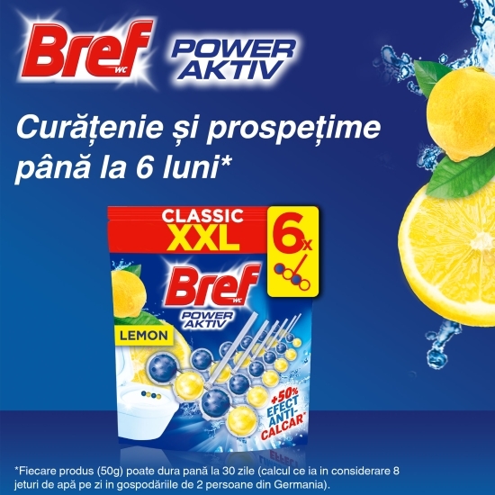 Odorizant toaletă Power Active Lemon 6x50g