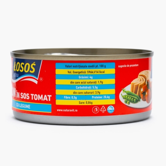 Ton bucăți în sos tomat cu legume 160g