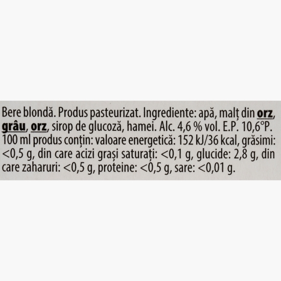 Bere blondă sticlă 6x0.33l (5+1)