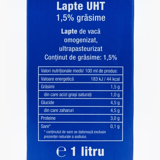 Lapte UHT 1.5% grăsime 1l