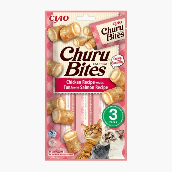 Recompense pentru pisici Churu Bites Ton & Somon 3x10g (30g)