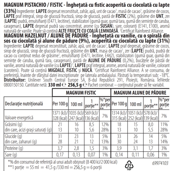 Înghețată mini mix alune de pădure și fistic 6x55ml