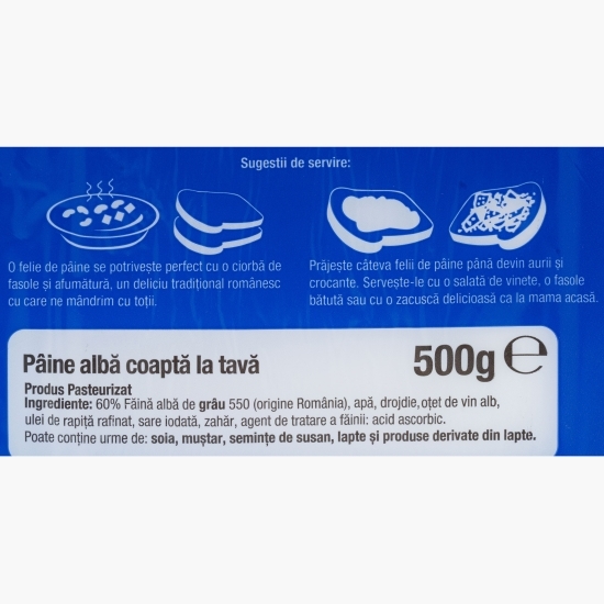 Pâine albă coaptă la tavă 500g