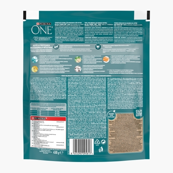 Hrană uscată pentru pisici adulte, 450g, One cu somon și cereale integrale
