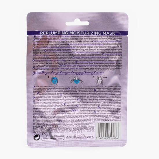 Mască șervețel hidratantă pentru volumul tenului cu efect antirid, Hyaluron Specialist,30g