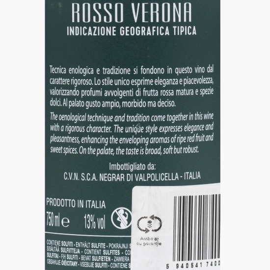 Vin roșu demisec Si Mento, 13%, 0.75l