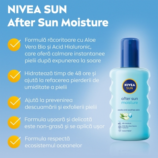 Spray hidratant răcoritor după plajă cu aloe vera 200ml