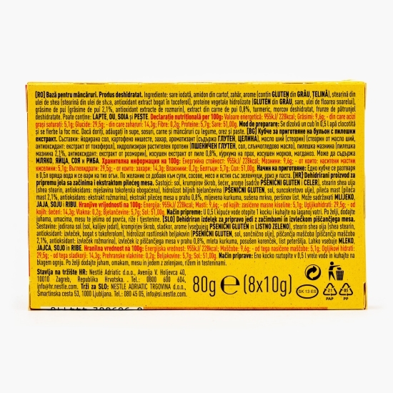 Bază de mâncare Cuburi cu gust de pui 8x10g