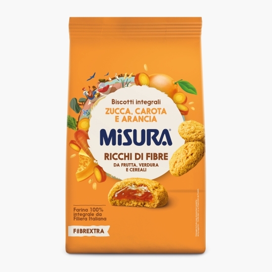 Biscuiți integrali cu dovleac, morcov și portocale 260g