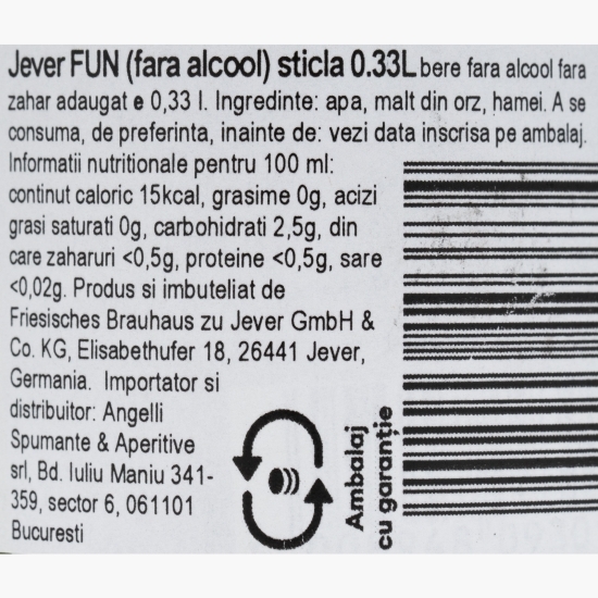 Bere blondă fără alcool, 0.33l