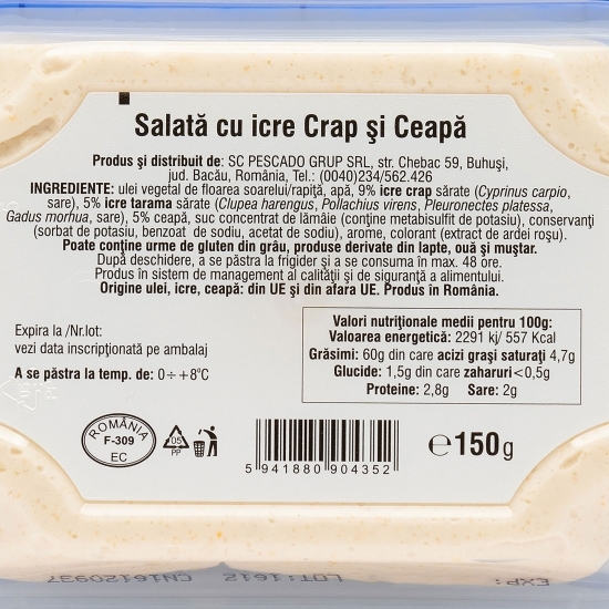 Salată cu icre de crap și ceapă 150g