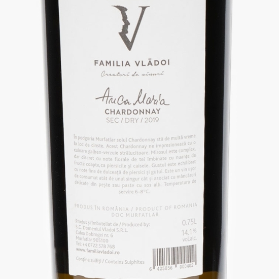 Vin alb sec Anca Maria Chardonnay, 14.1%, 0.75l