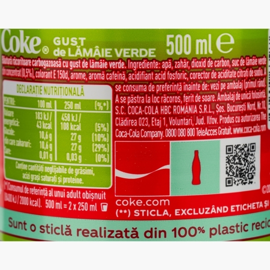 Băutură carbogazoasă lime 0.5l
