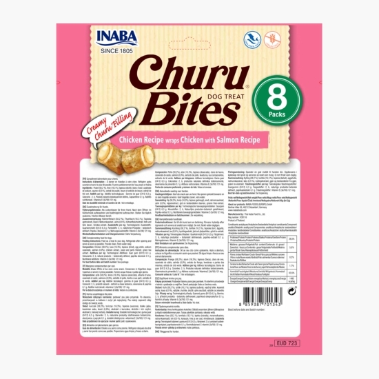 Recompense pentru câini Churu Bites Pui & Somon 8x12g (96g)