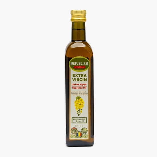 Ulei de rapiță presat la rece, extravirgin, 0.5l